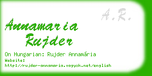 annamaria rujder business card
