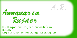 annamaria rujder business card